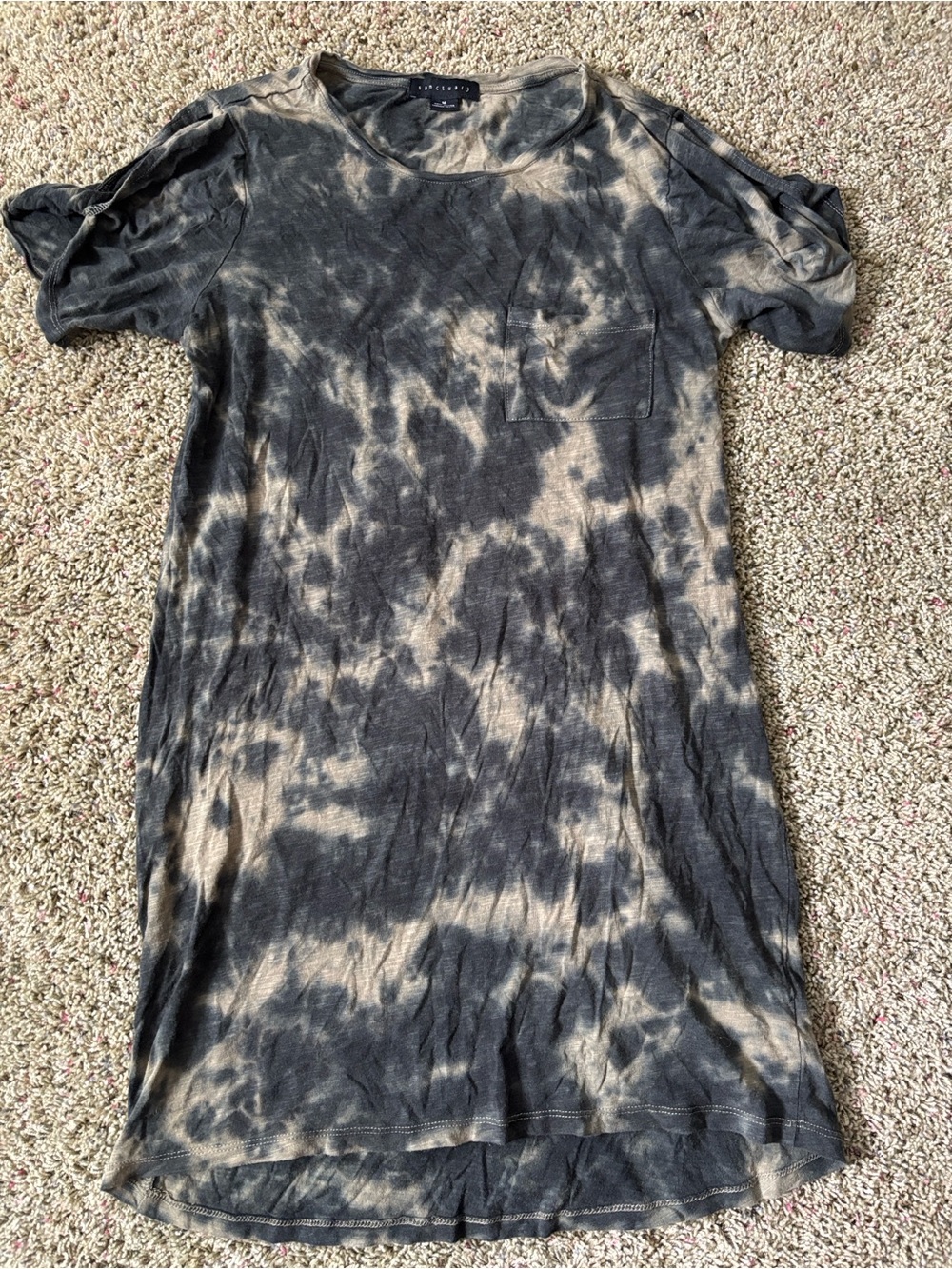 Sanctuary Easy Way Tie Dye T-Shirt Dress Medium Pocket Crew